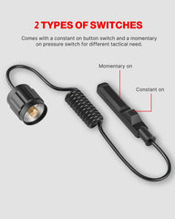 Feyachi FL14-MB Tactical Flashlight 1200 Lumen Matte Black LED Light with Flashlight Mount and Pressure Switch Included
