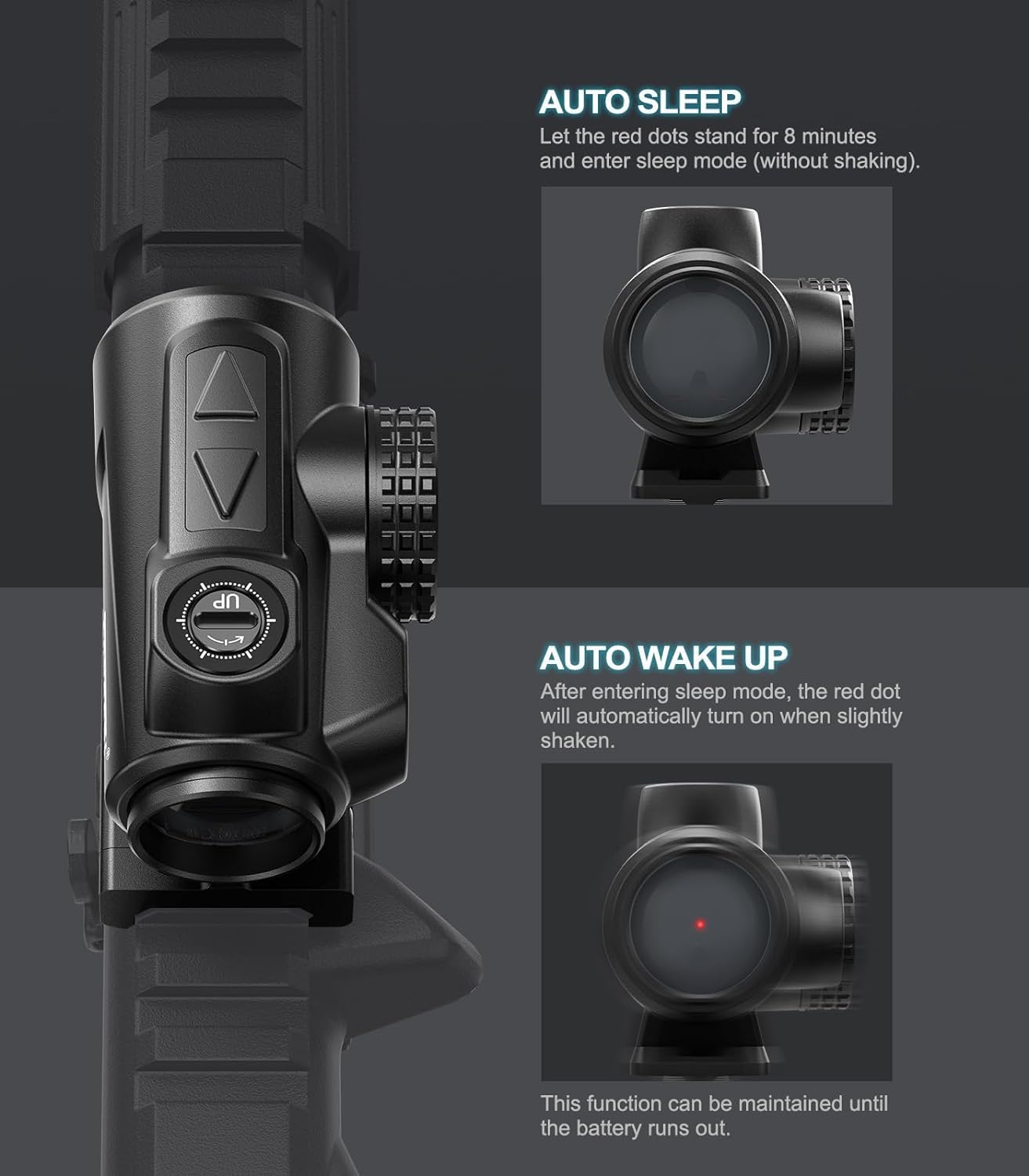 Feyachi V90 2 MOA Red Dot Sight Shake Awake Red Dot Scope Waterproof Rifle Scope 1 x 25mm .75” Rser Mount feyachi Default Title Default Title-