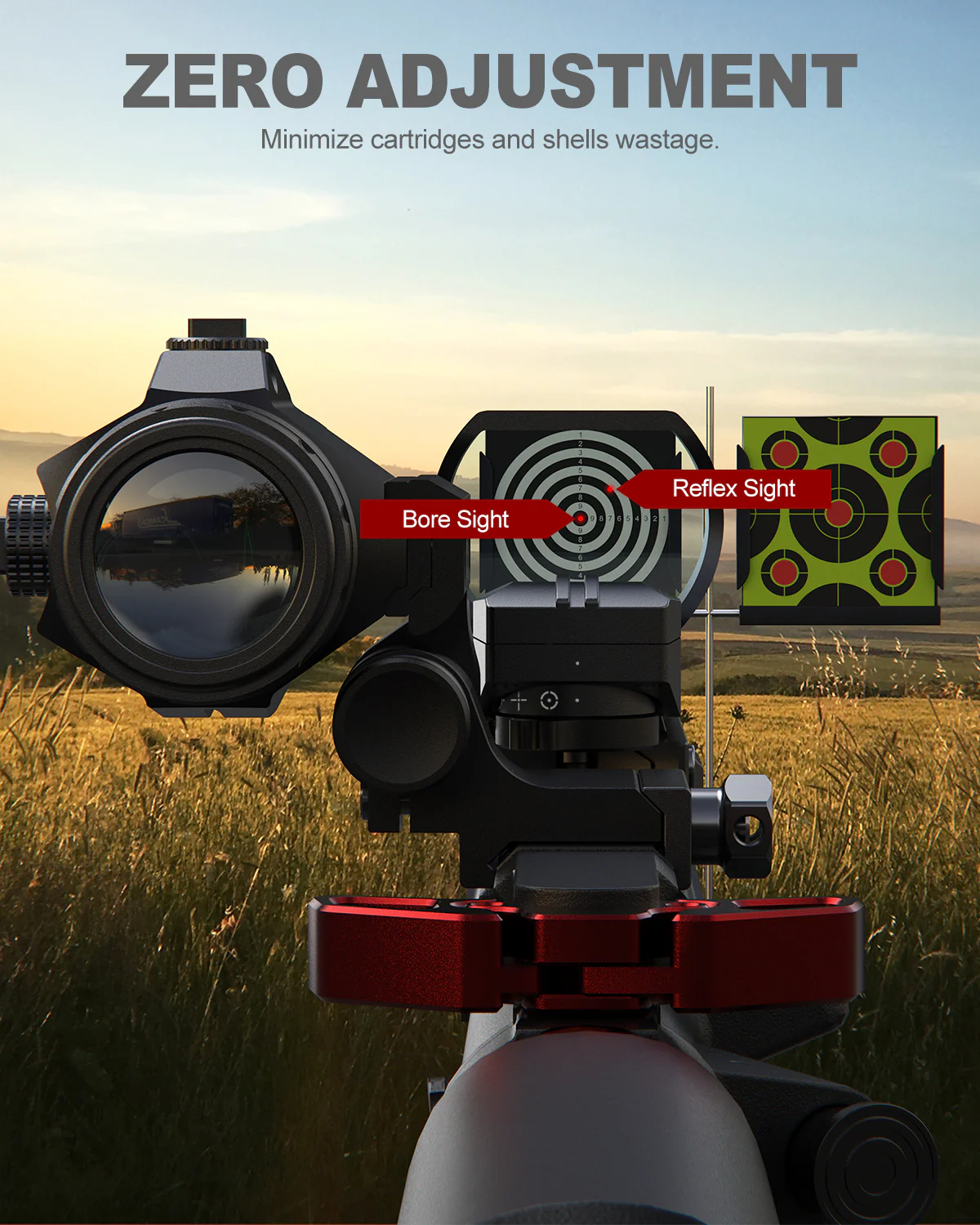 Feyachi Bore Sighting Laser .223 5.56mm Red Dot Laser Boresighter for Handgun Pistol with Tail Switch Included