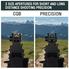 2 SIZE APERTURES FOR SHORT AND LONG DISTANCE SHOOTING PRECISION