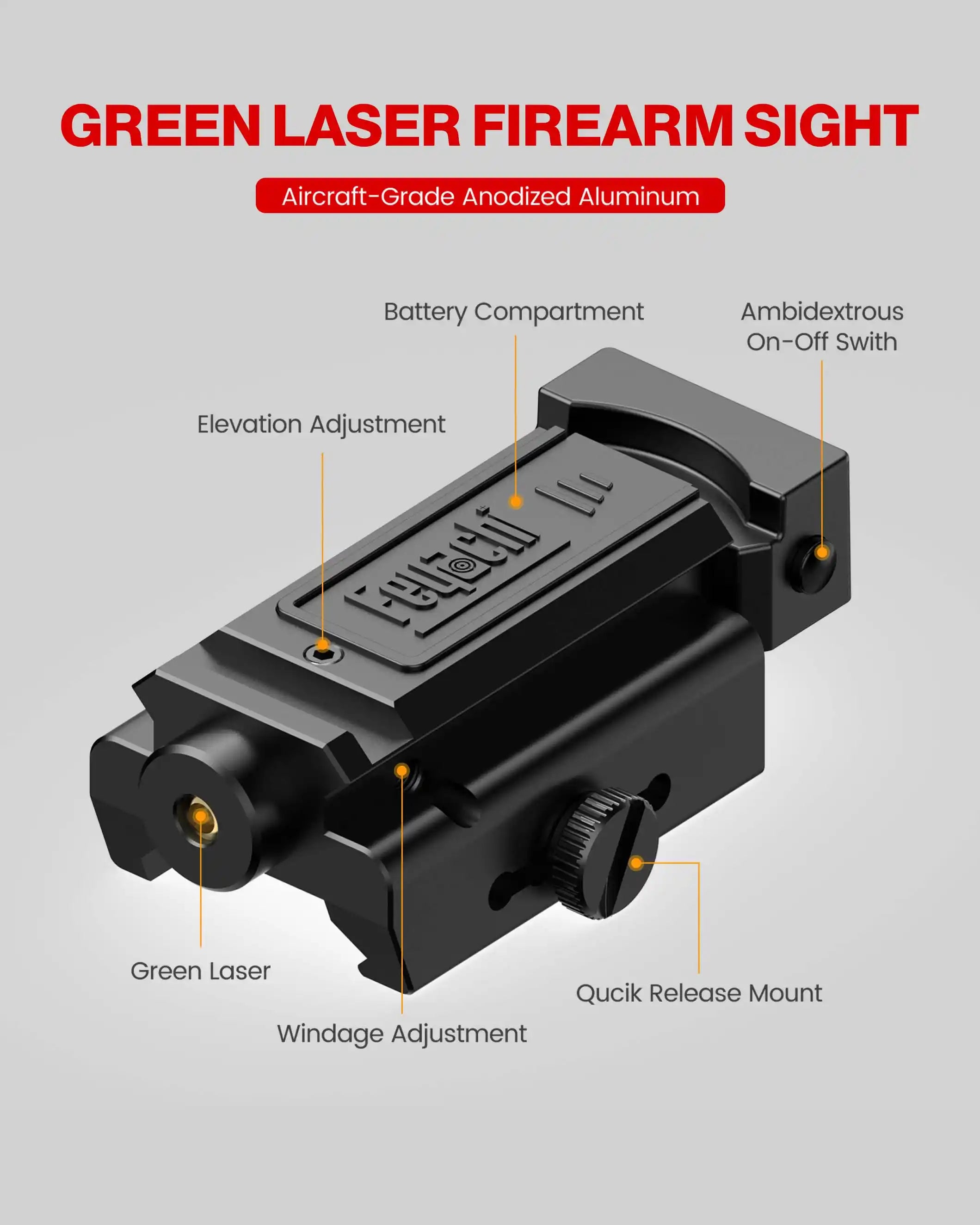 Feyachi PL-34 Compact Laser Sight - Green Low-Profile