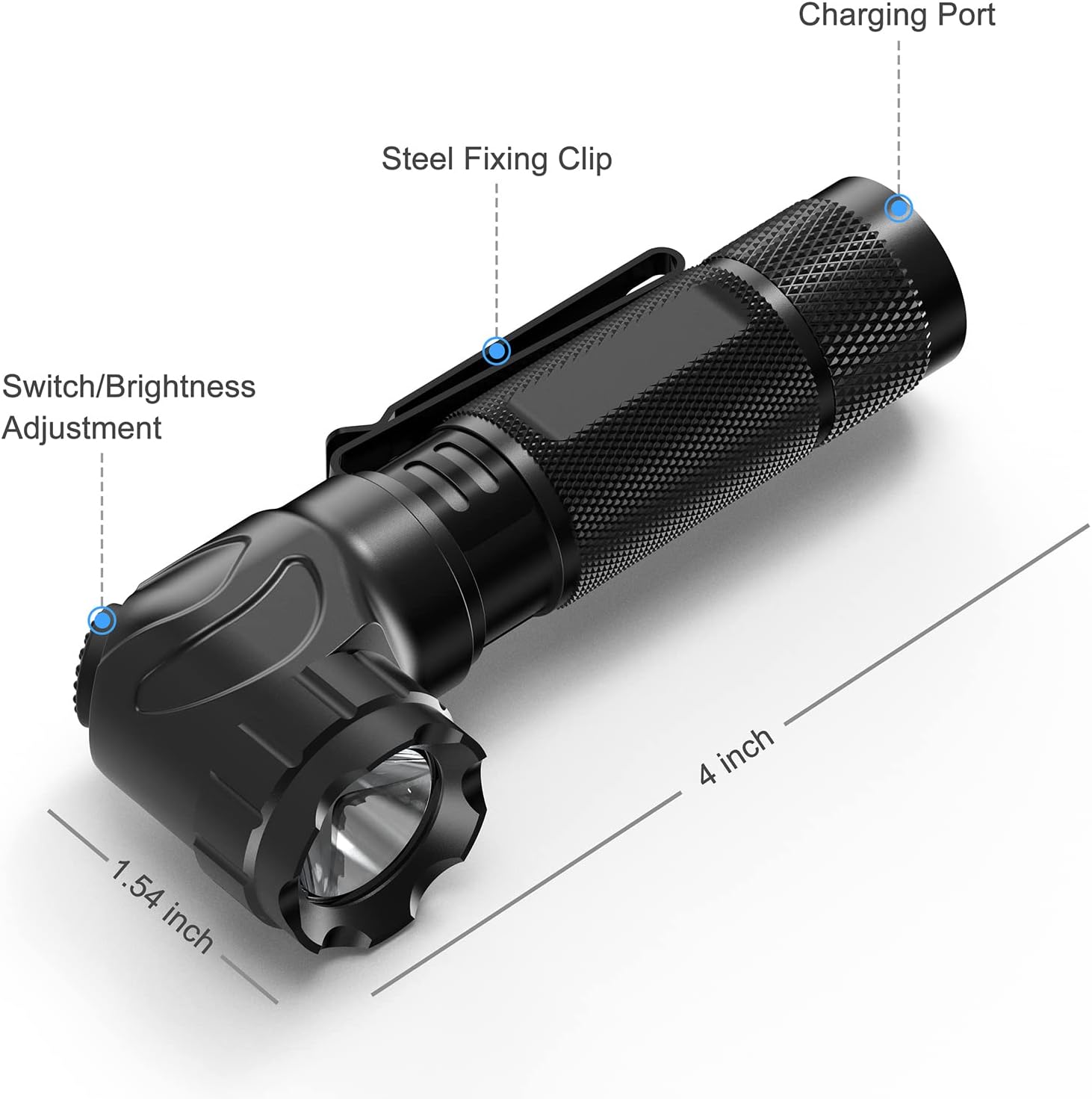 Feyachi FL46 Right Angle Flashlight - Waterproof Tactical Torch