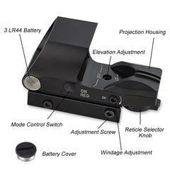 Feyachi RS-20 Red & Green Dot Sight - 4 Reticle Rail Mount