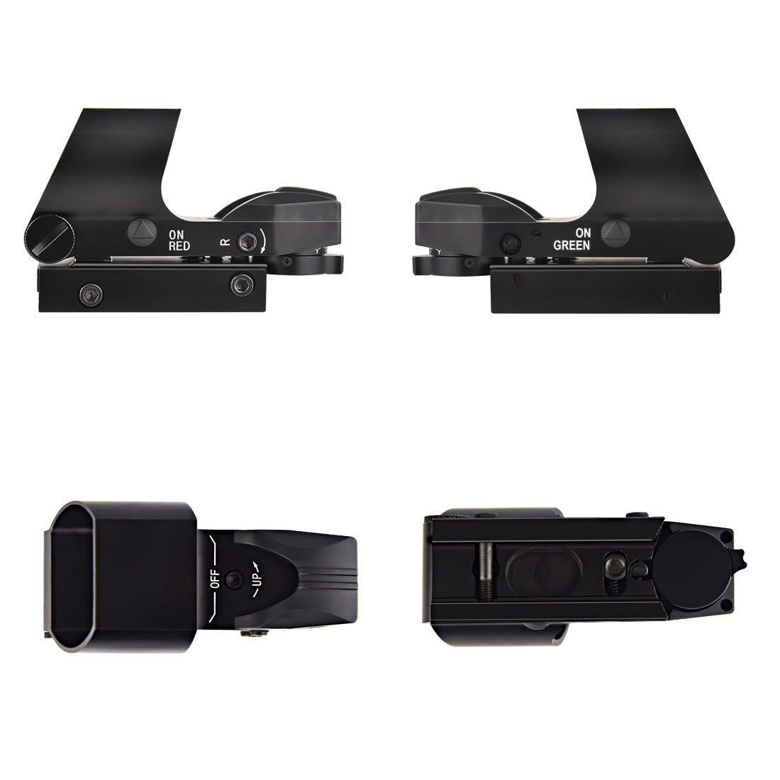 Feyachi RS-20 Red & Green Dot Sight - 4 Reticle Rail Mount