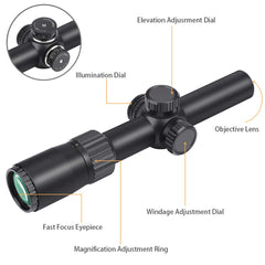Feyachi RSC31 Tactical Rifle Scope - 1-4x24 SFP Red Illuminated feyachi Default Title Default Title-