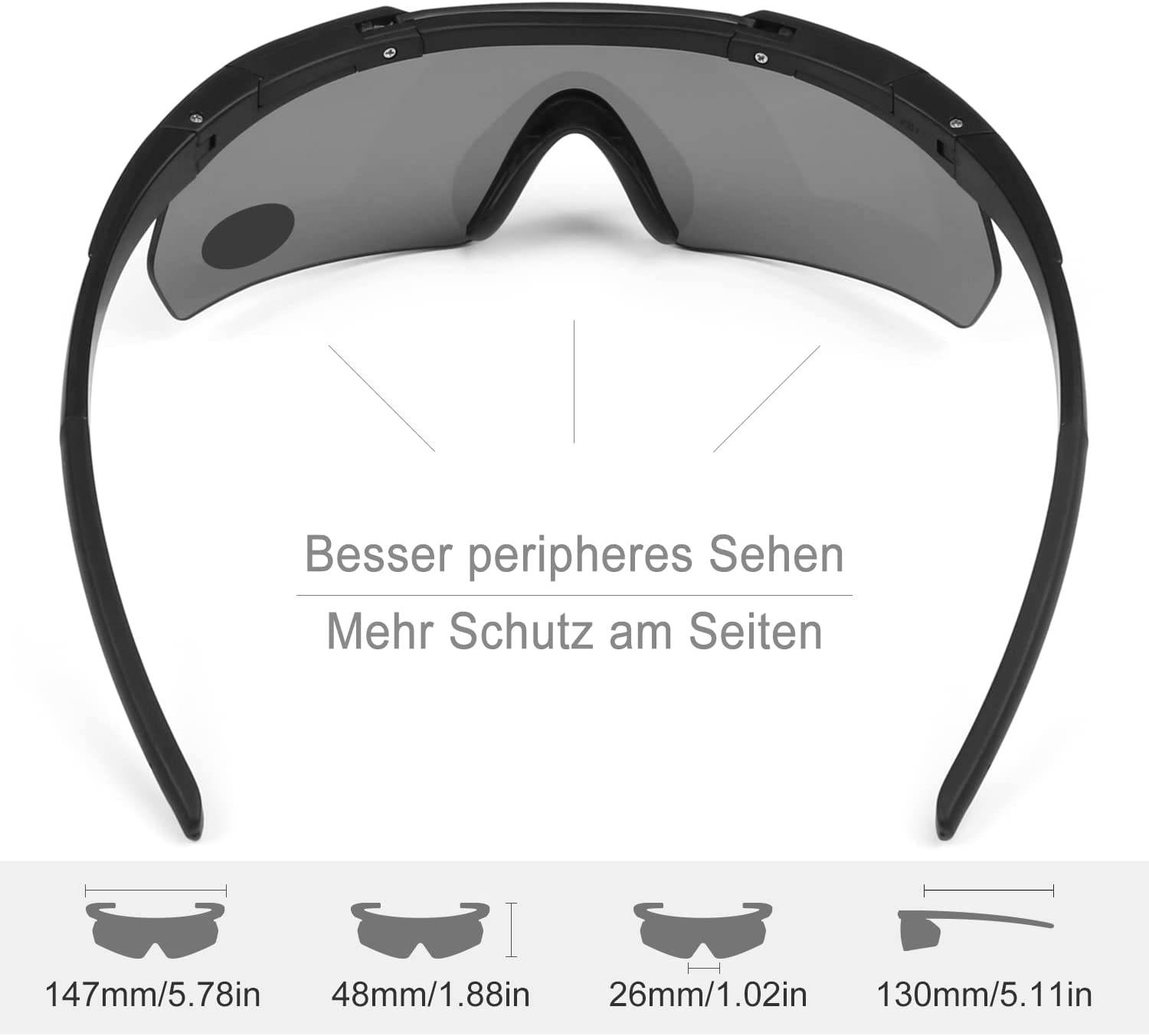 Feyachi Schießbrille mit 3 austauschbaren Gläsern, schlagfester Augenschutz, verstellbar feyachi Black Armygreen Khaki Black-Armygreen-Khaki-