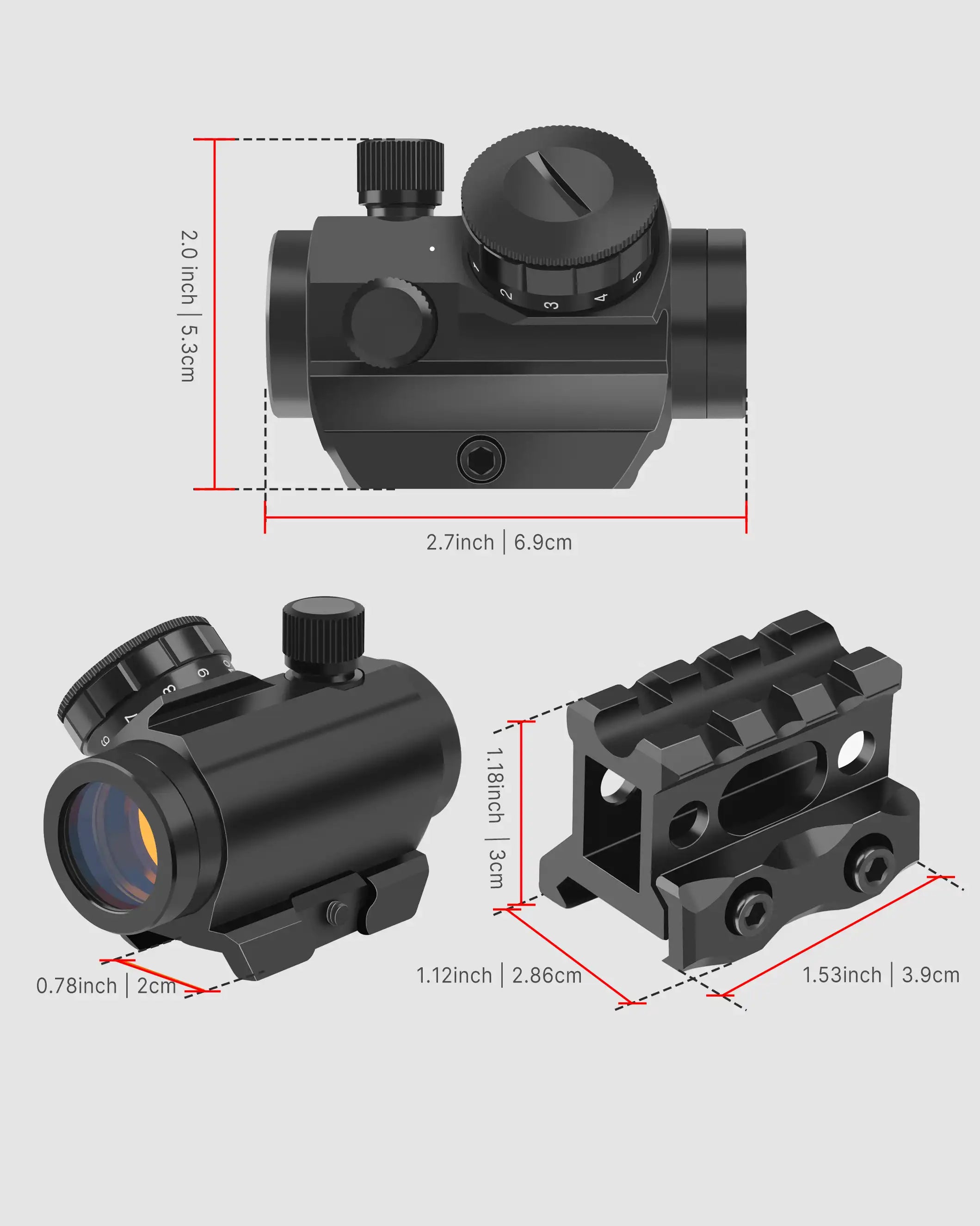 Feyachi Riser Feyachi RDS-25 Red Dot Sight - 4 MOA with Riser Mount – feyachi