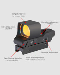 Feyachi RS-30 Reflex Sight - Multiple Reticle Red Dot